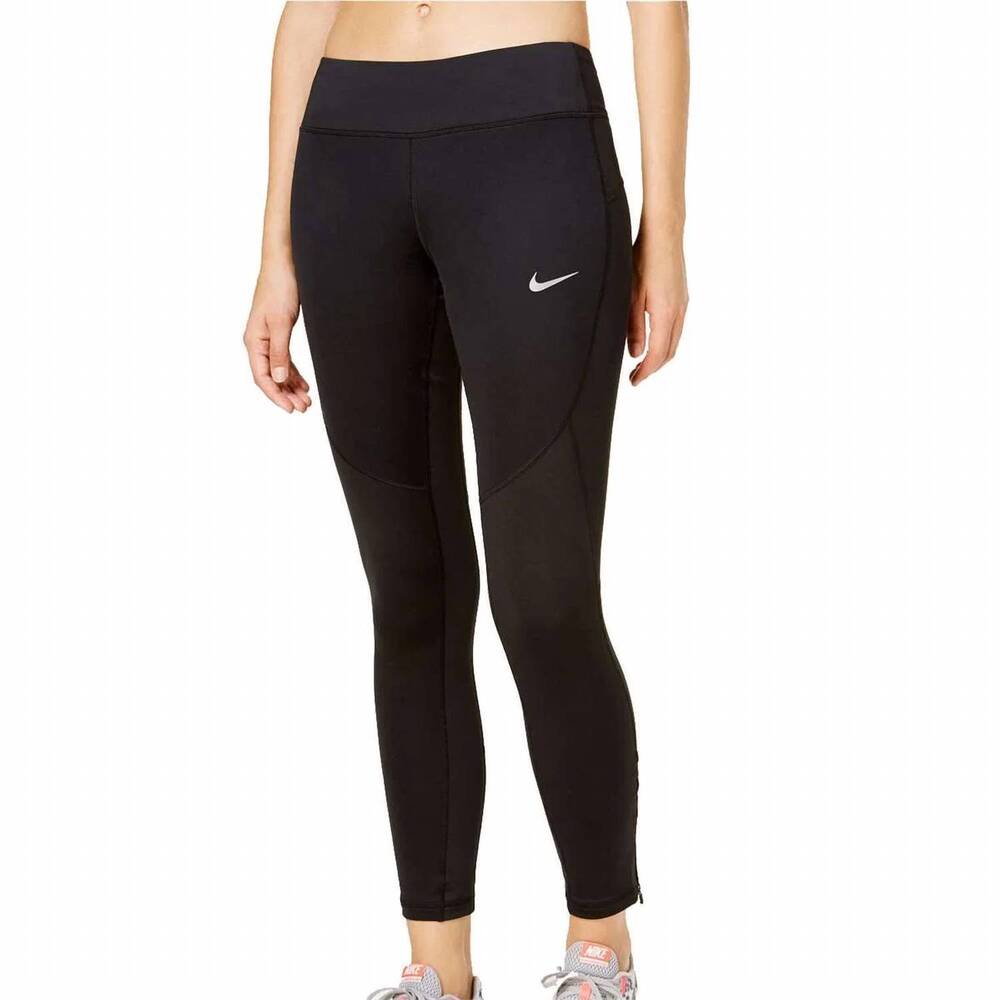 NEW NIKE women's shield running leggings in black